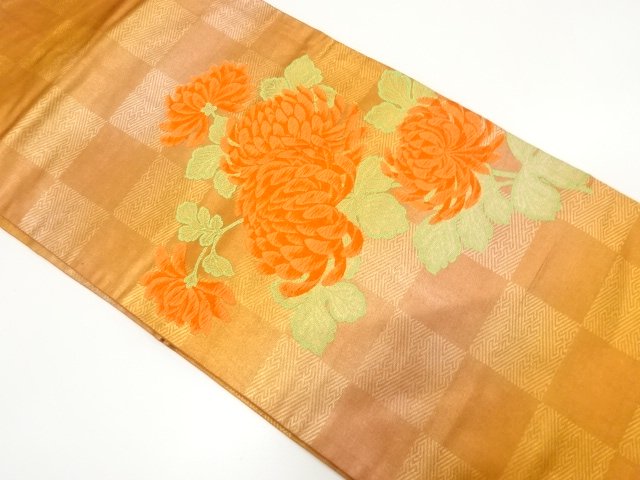 JAPANESE NAGOYA OBI / WOVEN KIKU